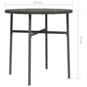 Berkfield Tea Table Grey 45 cm Poly Rattan