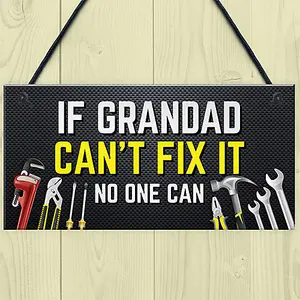 Red Ocean Grandad Sign Hanging Shed Garage Sign GRANDAD GIFT Fathers Day Birthday Gift For Grandad