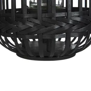 Beliani Rustic Lantern BORACAY Wood Black