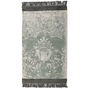 Viscose Area Rug 80 x 150 cm Green and Beige AKARSU