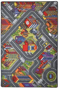 Big City Bright Play Mat Non Slip Kids Rug - 100x165cm