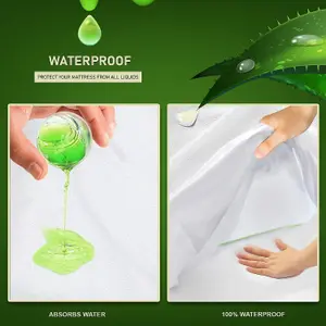 HIGH LIVING Waterproof Mattress Protector Cotton Terry Towel Aloe Vera treated Extra Deep Cover Anti Allergy and Breathable