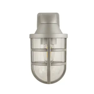 Lighting Collection Wick Ever - Plastic Outdoor Wall Light Silver