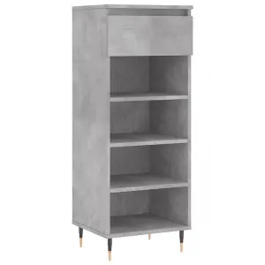 Berkfield Shoe Cabinet Concrete Grey 40x36x105 cm Engineered Wood