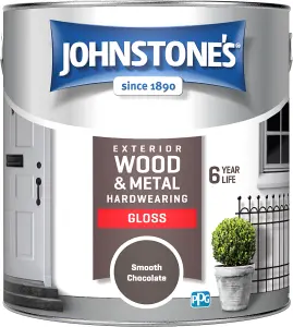 Johnstone's Exterior Hardwearing Gloss Paint Chocolate- 2.5L