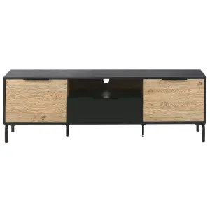 Beliani Retro TV Stand Black ARKLEY