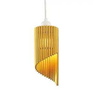 Modern Designer Satin Gold Tubular Bells Styled Ceiling Pendant Light Shade