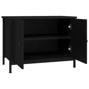 Berkfield TV Cabinet with Doors Black 60x35x45 cm Engineered Wood