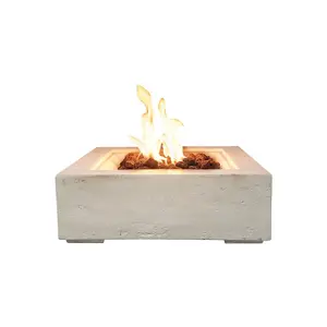 Field & Flame Mazus Fire Pit in Travertine