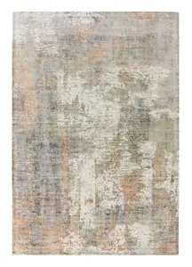 Grey Viscose Easy to clean Abstract Handmade , Luxurious , Modern Rug for Living Room, Bedroom - 160cm X 230cm