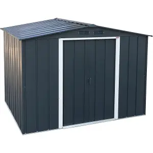 8 x 8 Apex Metal Garden Shed - Anthracite Grey (8ft x 8ft / 8' x 8' / 2.6m x 2.4m)