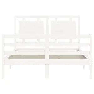 Berkfield Bed Frame with Headboard White 120x200 cm Solid Wood