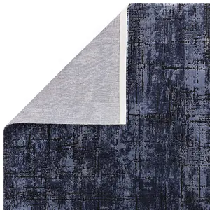 Navy Abstract Modern Easy to clean Rug for Dining Room Bed Room and Living Room-200cm X 290cm