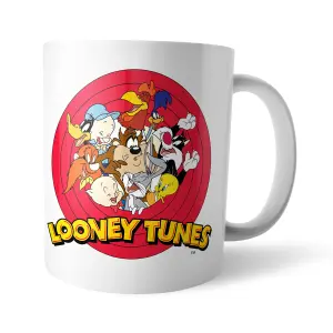 Official Looney Tunes Rings Logo Mug 100% Ceramic, Dishwasher Safe