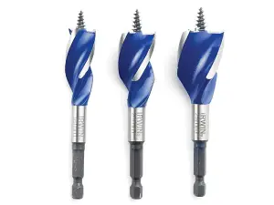 IRWIN - Blue Groove 6X Stubby Wood Bit Set, 3 Piece 16-25mm