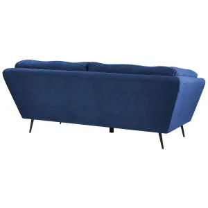 3 Seater Velvet Sofa Blue LENVIK