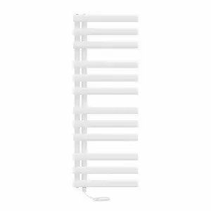 Rinse Bathrooms Designer 1200x450mm Prefilled Electric Heated Towel Rail Bathroom Ladder Radiator White