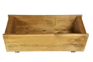 Wooden Garden Planter Box Pot Tan BrownTrough 600mm