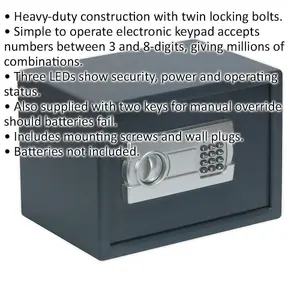 Secure Electronic Combination Safe - Compact Wall-Mounted Design 350x250x250mm