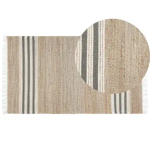 Jute Area Rug 80 x 150 cm Beige and Grey MIRZA