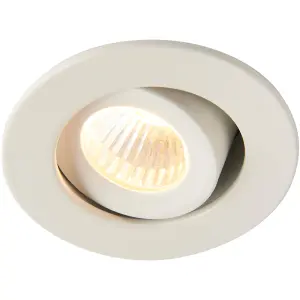 2 PACK Micro Adjustable Ceiling Downlight - 4W Warm White LED - Matt White