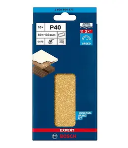 BOSCH Dual Application BEST for Wood & Paint Sanding Sheets (Rectangle 80 x 133mm - 10/Pk) For: Bosch GSS 160 & GSS 18V-10 Sanders