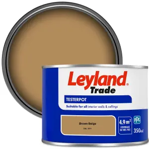 Leyland Trade Vinyl Matt Walls & Ceilings Emulsion Paint Brown Beige (RAL 1011) 350ml Tester