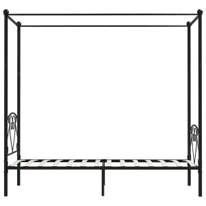 Berkfield Canopy Bed Frame Black Metal 100x200 cm