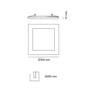 Luminosa Know LED Recessed Downlight Light 30W 4000K Square White