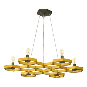 Elstead Moxie 6 Light Ceiling Pendant Chandelier Gold, E14