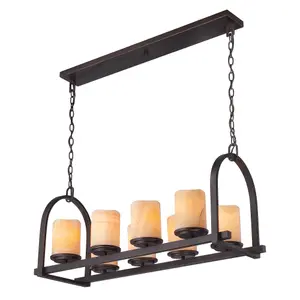 Elstead Aldora 8 Light Ceiling Island Pendant Bar Bronze, E27