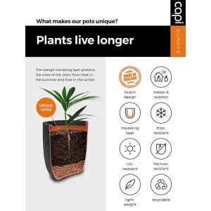 Capi Planter Groove 35x34 cm Black