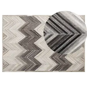 Cowhide Area Rug 140 x 200 cm Grey AYTEPE