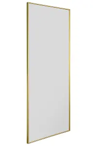 MirrorOutlet Manhattan Gold Aluminium Framed Modern Wall Mirror 153 x 61.5cm