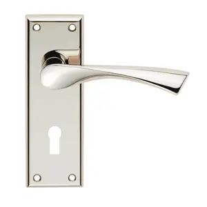 Venti Lock Door Handle (Set of 2) Polished Nickel