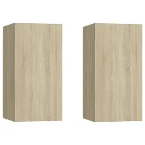 Berkfield TV Cabinets 2 pcs Sonoma Oak 30.5x30x60 cm Engineered Wood