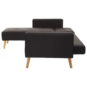 Interiors by Premier Hagen Black Large Corner Sofa Bed