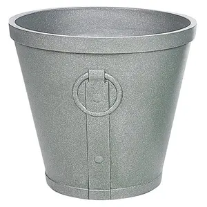 Beliani Rustic Plant Pot VARI Stone Grey