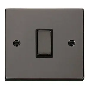 Black Nickel 10A 1 Gang 2 Way Ingot Light Switch - Black Trim - SE Home