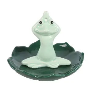 Something Different Yoga Frog Incense Holder Green (One Size)