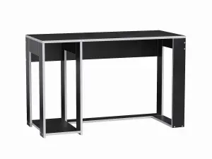 Ryker Gaming Desk Computer Table Workstation, Black With Grey Trim