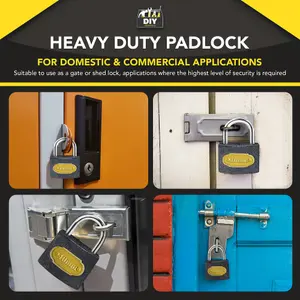 2 Heavy Duty Padlocks With Keys 40mm, Padlocks Outdoor Heavy Duty Weatherproof Ideal for Shed, Fence, Garage