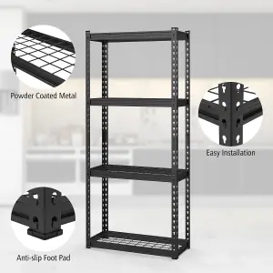 Costway 4-Tier Garage Storage Shelves Adjustable Heavy Duty Metal Storage Shelving Unit 71 x 31 x 152 cm