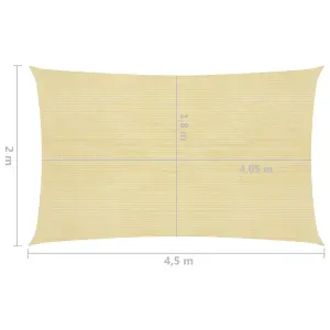 Berkfield Sunshade Sail 160 g/m2 Beige 2x4.5 m HDPE