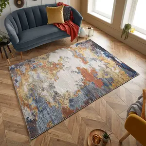 Modern Abstract Easy to Clean Multi Living Room Bedroom Dining Room Rug-200cm X 285cm