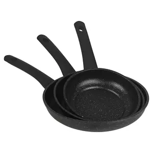 URBNCHEF 24cm Diameter 5 Pcs Casserole Pot Saucepan Frying Pans Forged Carbon Induction Cookware Set