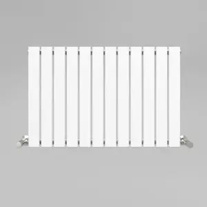 White Flat Tube 600x912mm Horizontal Single Panel Heated Towel Radiator