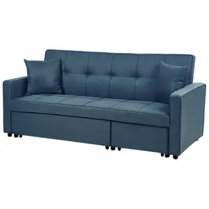 Beliani Modern Sofa Bed GLOMMA Navy Blue