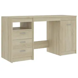 Berkfield Desk Sonoma Oak 140x50x76 cm Engineered Wood