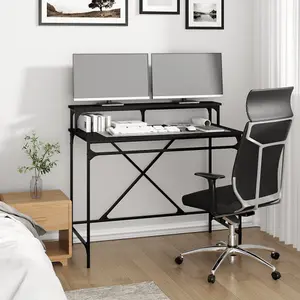 Berkfield Desk Black 100x50x90 cm Engineered Wood and Iron